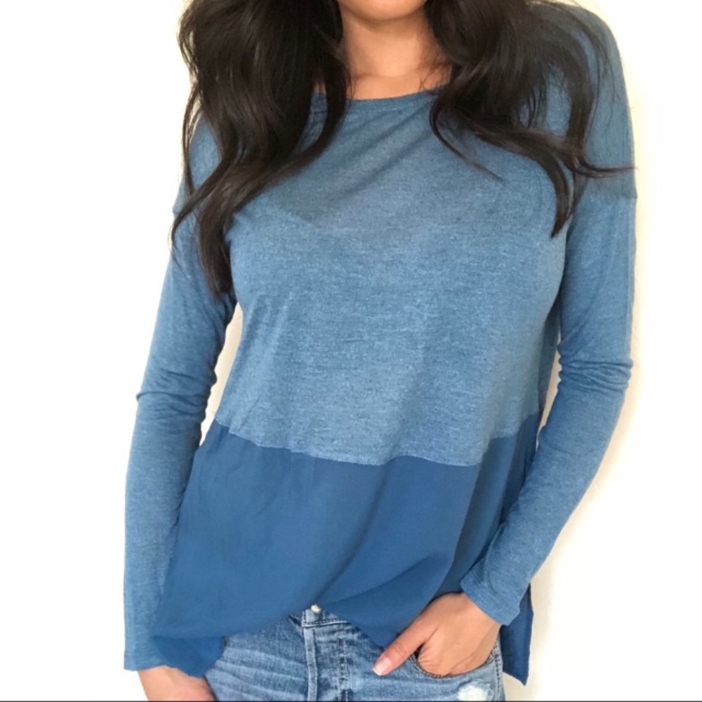 Lou & Grey blue two tone long sleeve tee